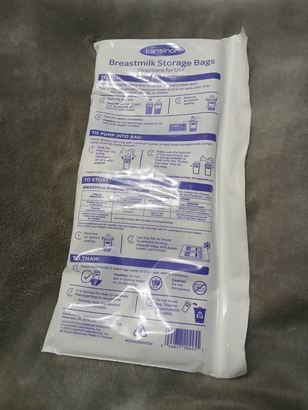 Lansinoh Breastmilk Storage Bags - 100 Count (4 Packs of 25), New Sealed
